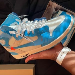 UNC off white Jordan 1s
